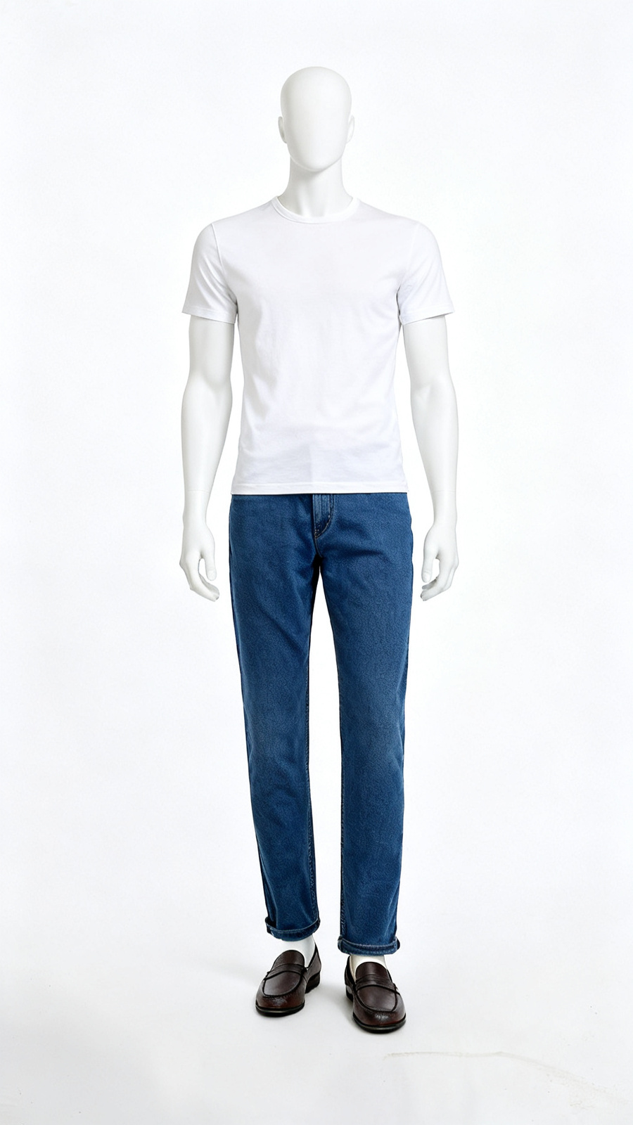 Blue Straight Fit Basic Jeans