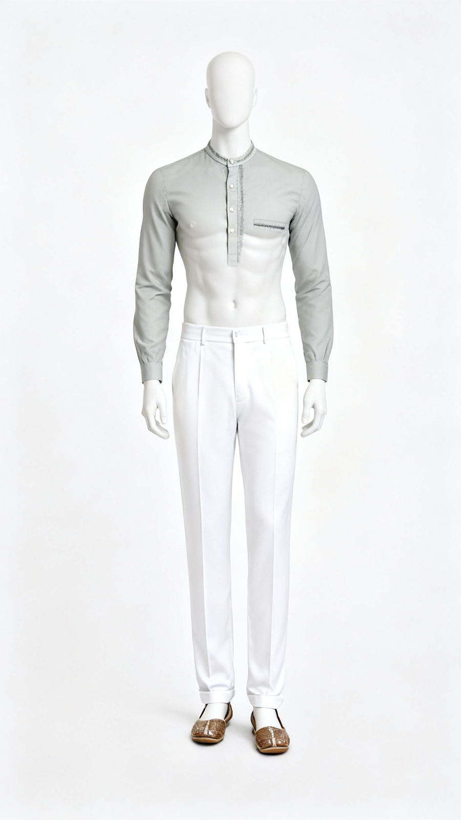 Grey Embroidered Kurta