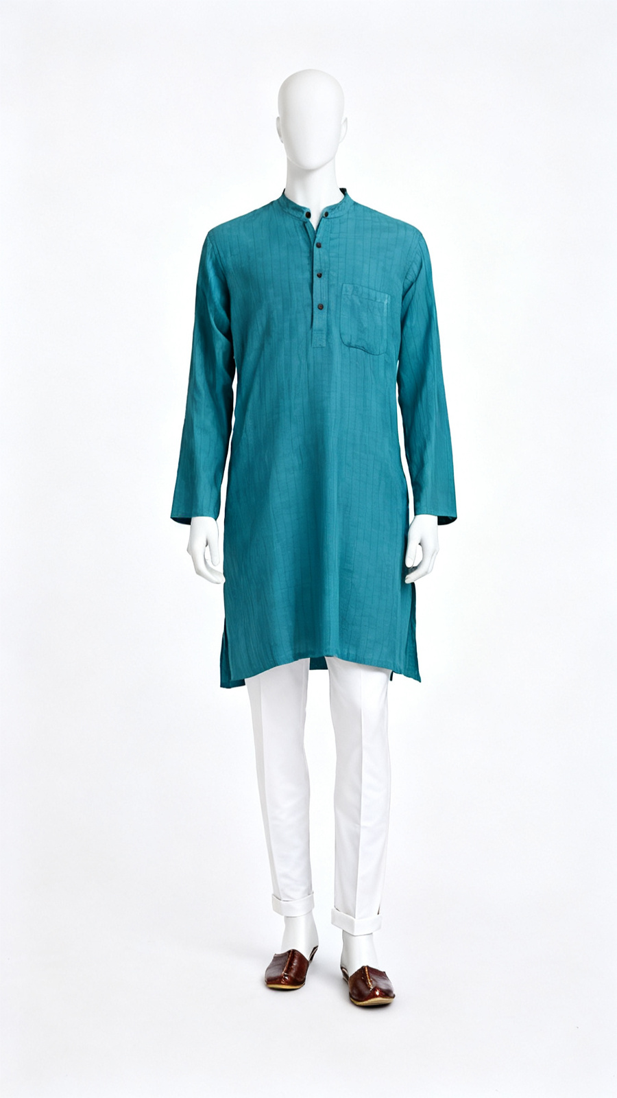 Teal Textured Kurta