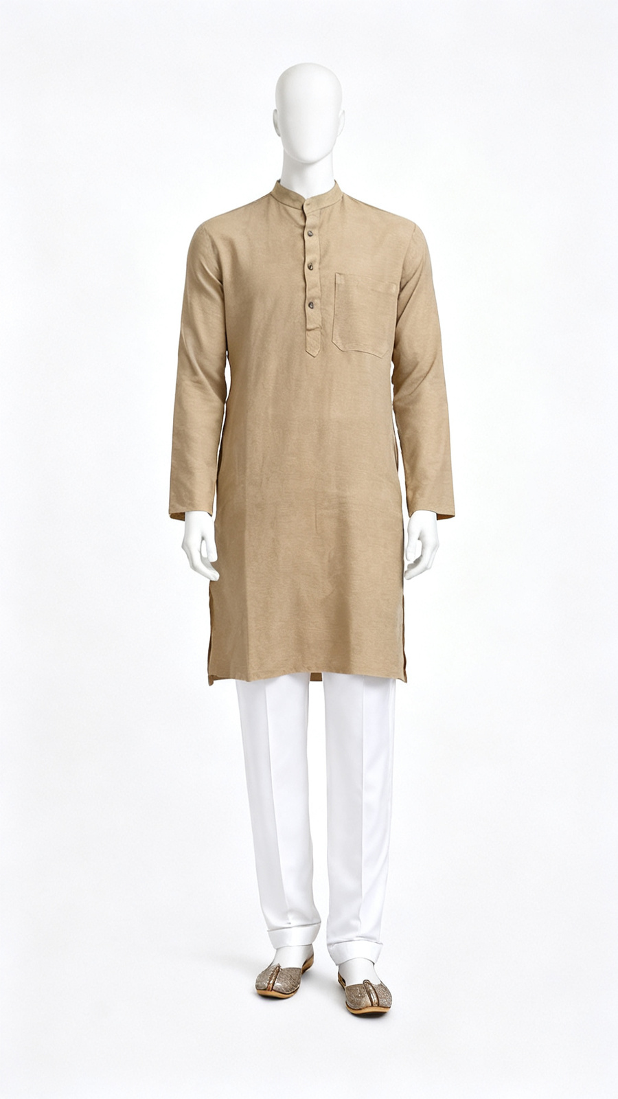 Brown Solid Kurta