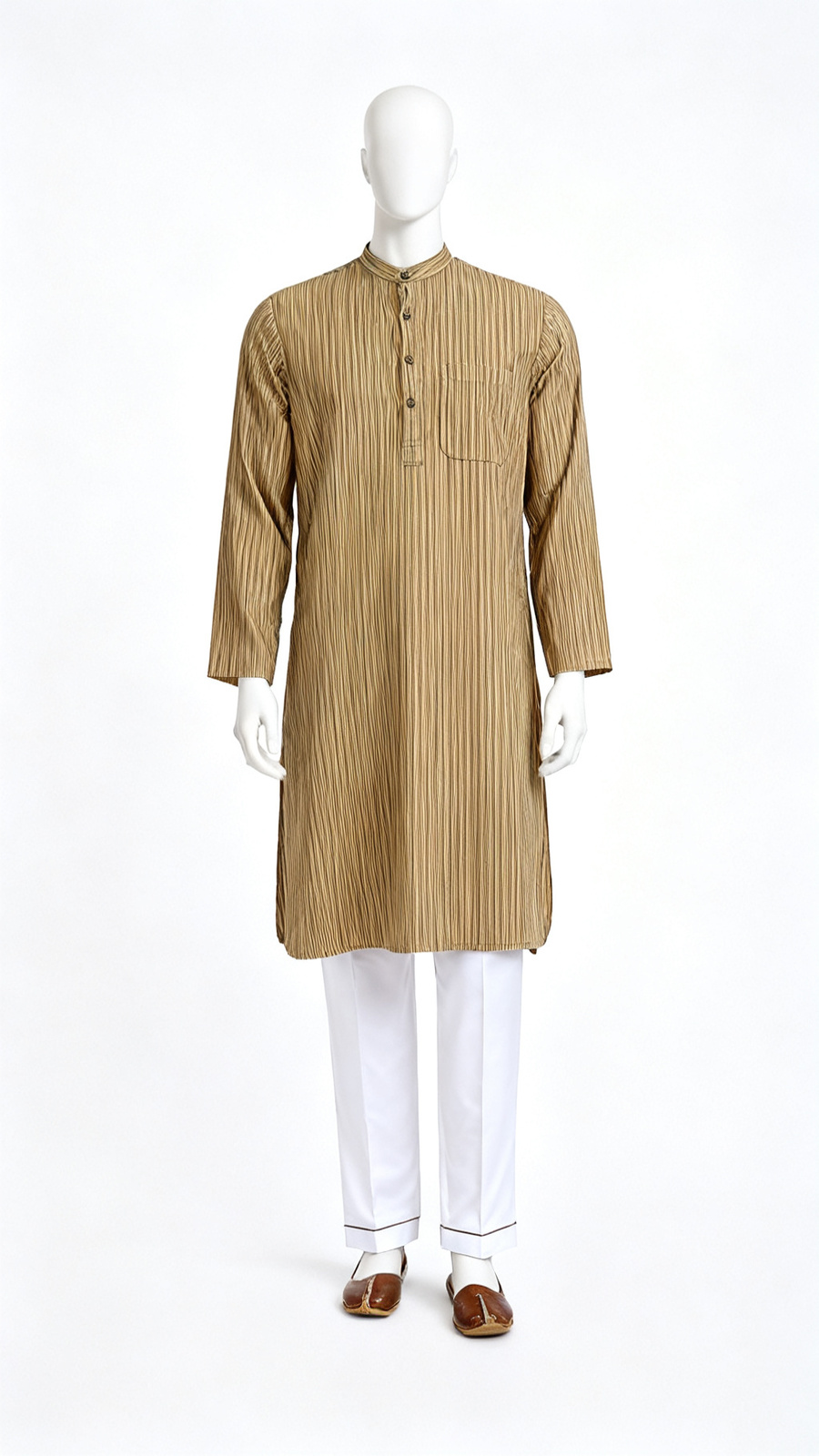 Mustard Striped Kurta