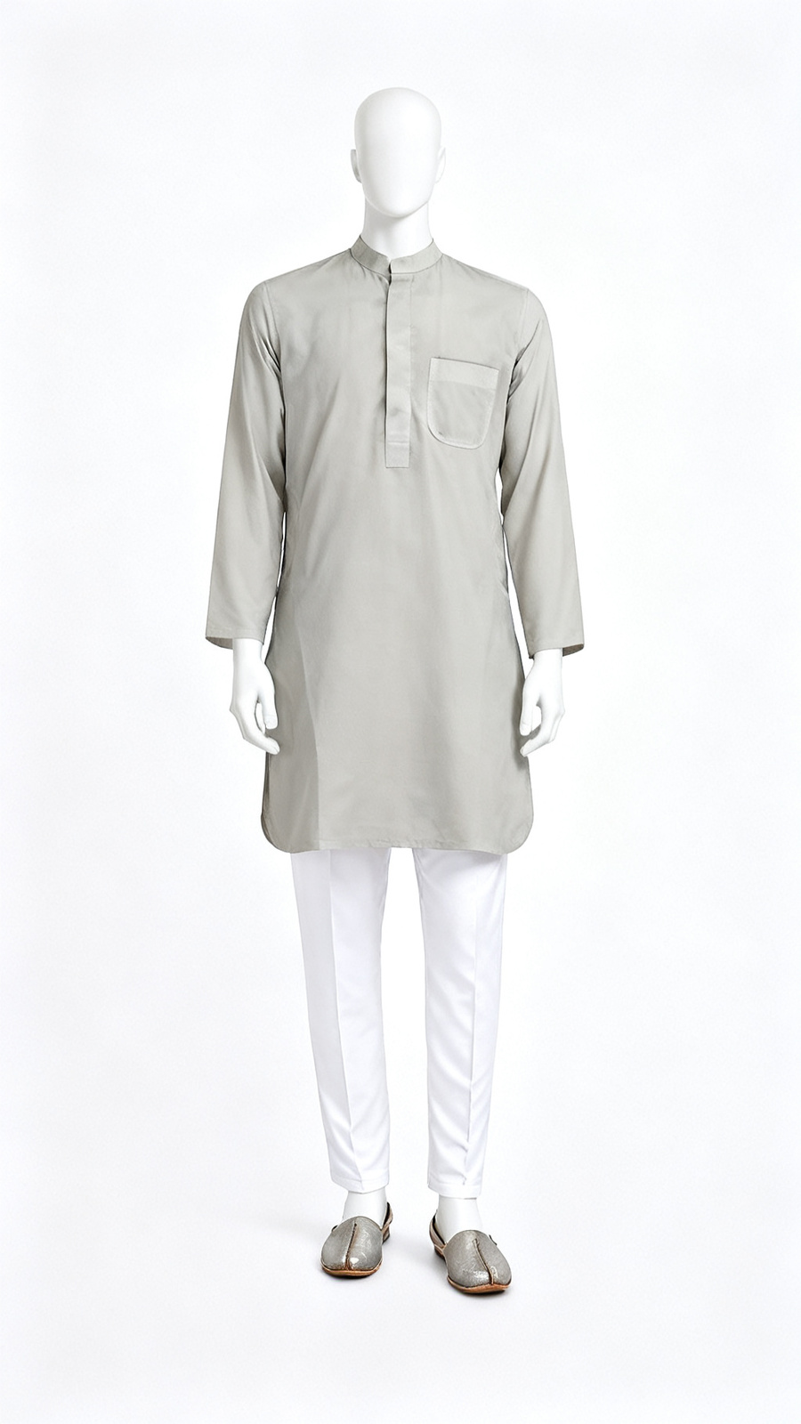 Beige Solid Kurta