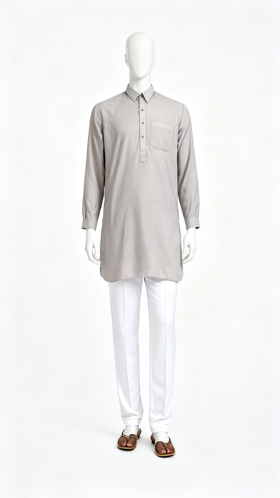 Grey Minimal Kurta