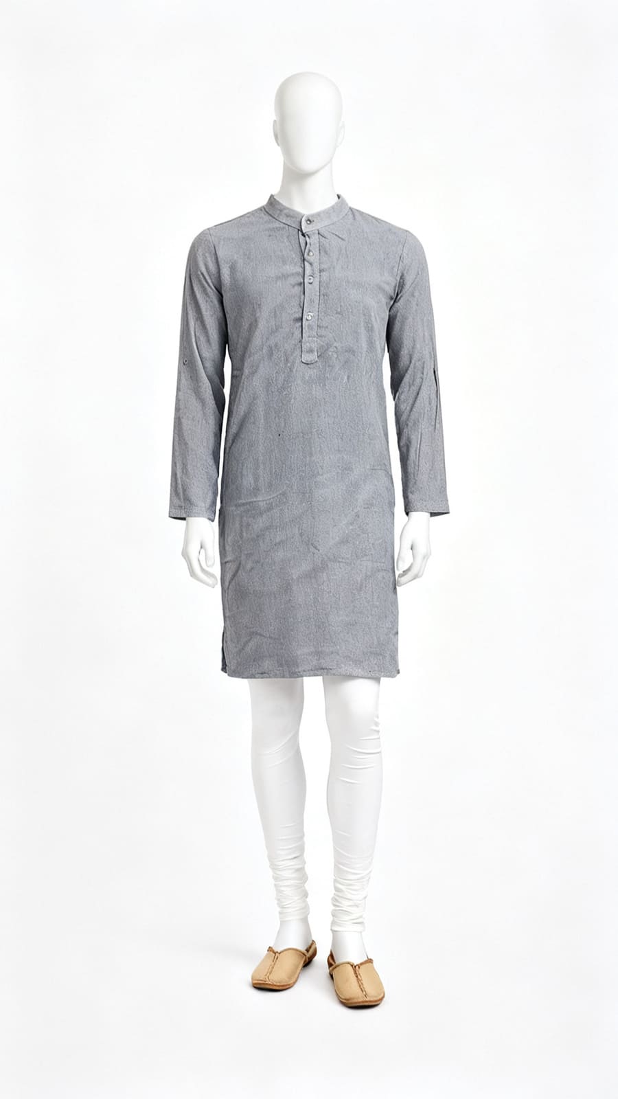 Men Grey Textured Kurta