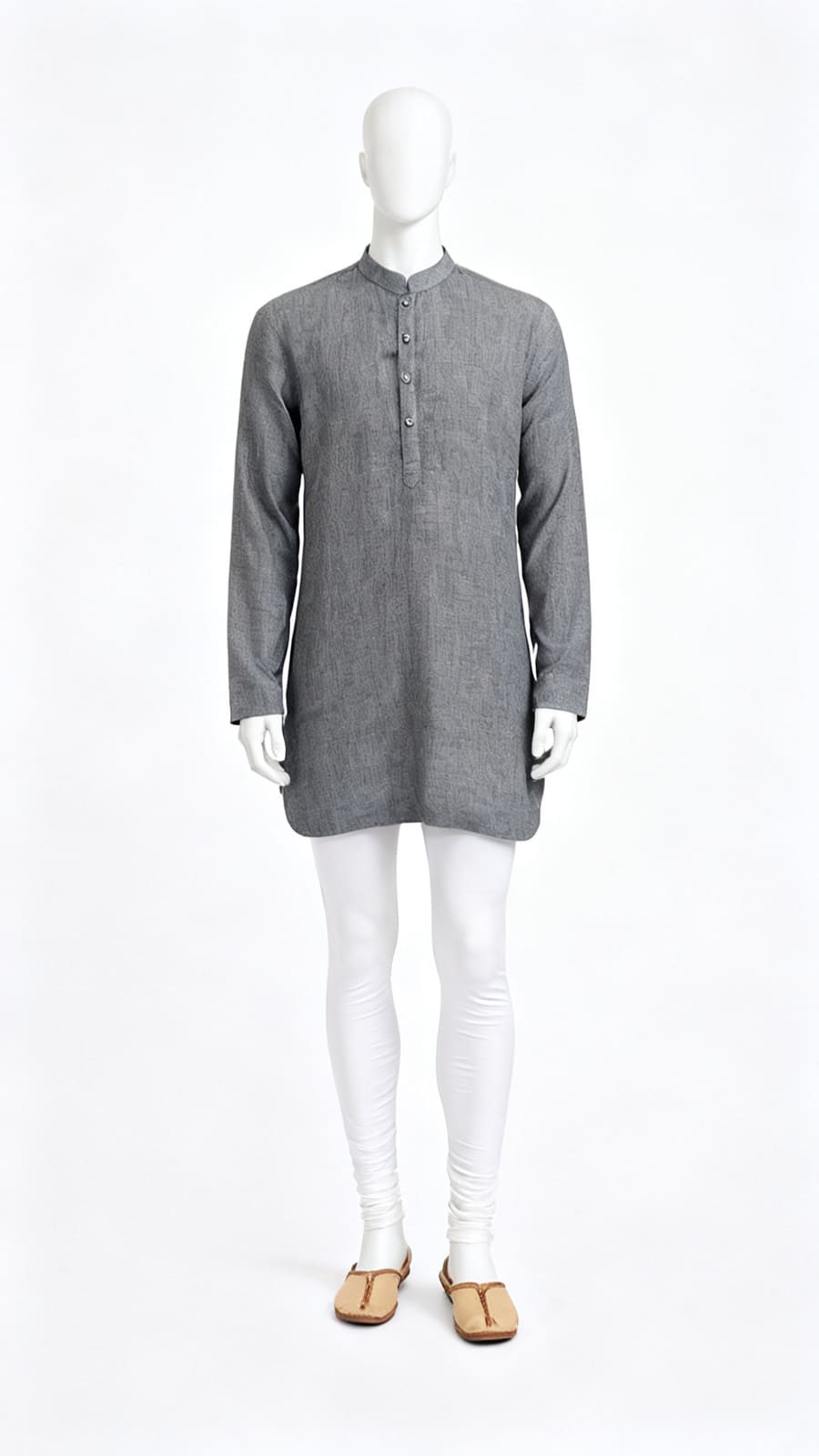 Men Dark Grey Kurta