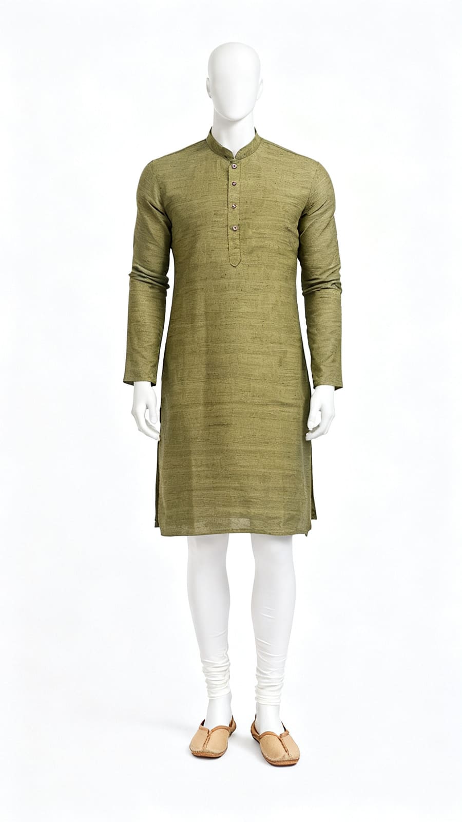 Men Olive Green Kurta