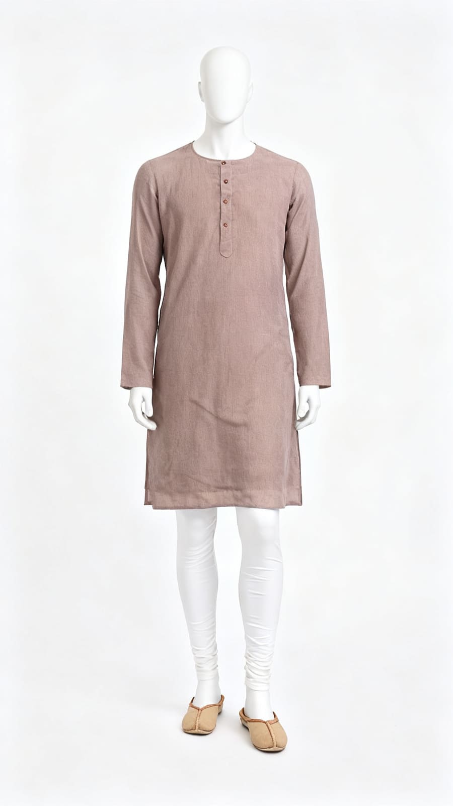 Men Taupe Kurta