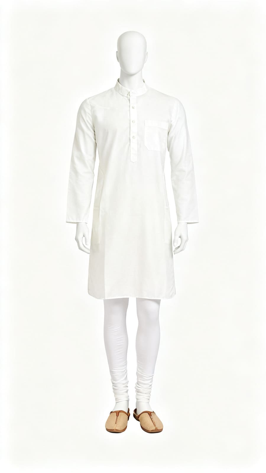 Men's Off White Plain Kurta