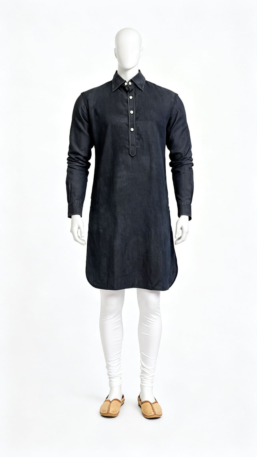 Black Cotton Kurta