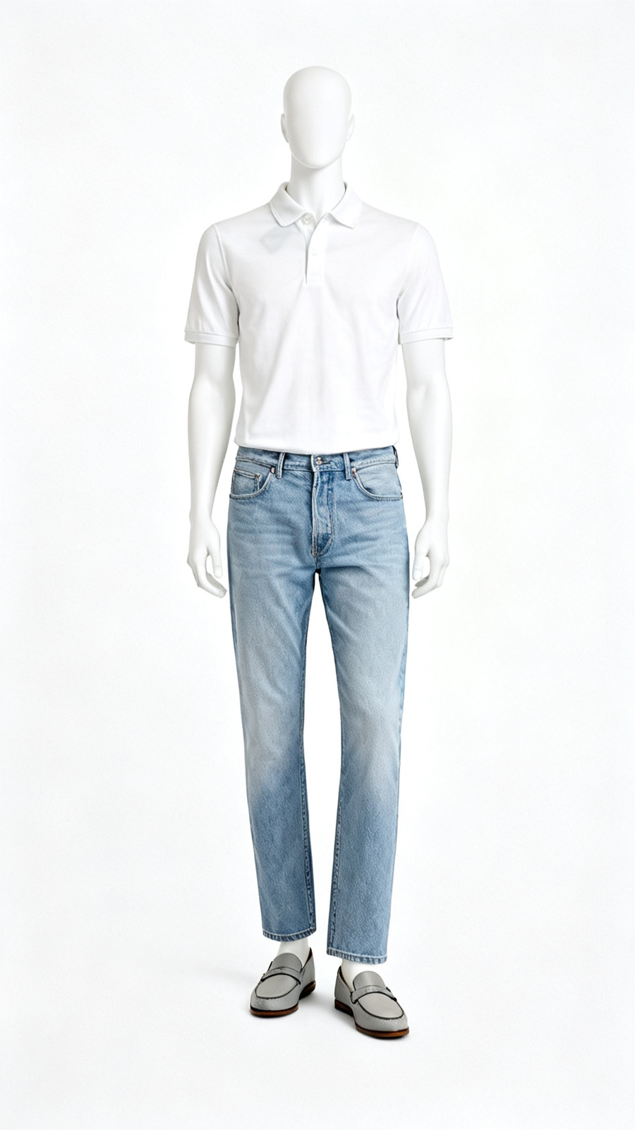 Men’s White Solid Polo T-Shirt