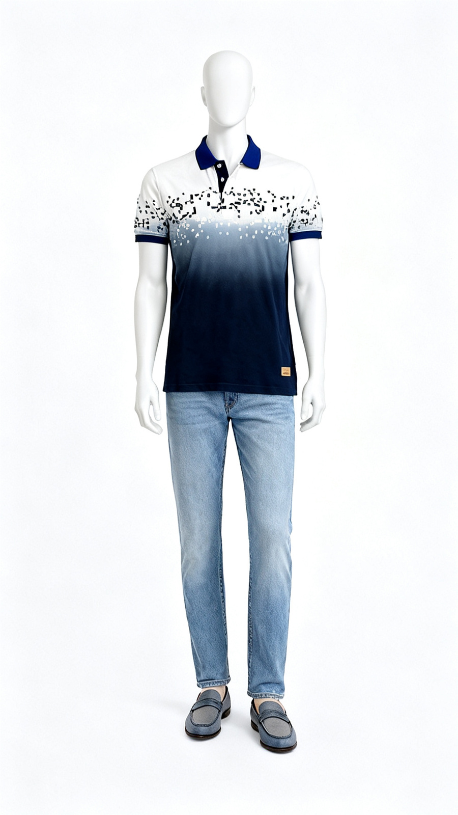 Men's Gradient Digital Print Polo T-Shirt