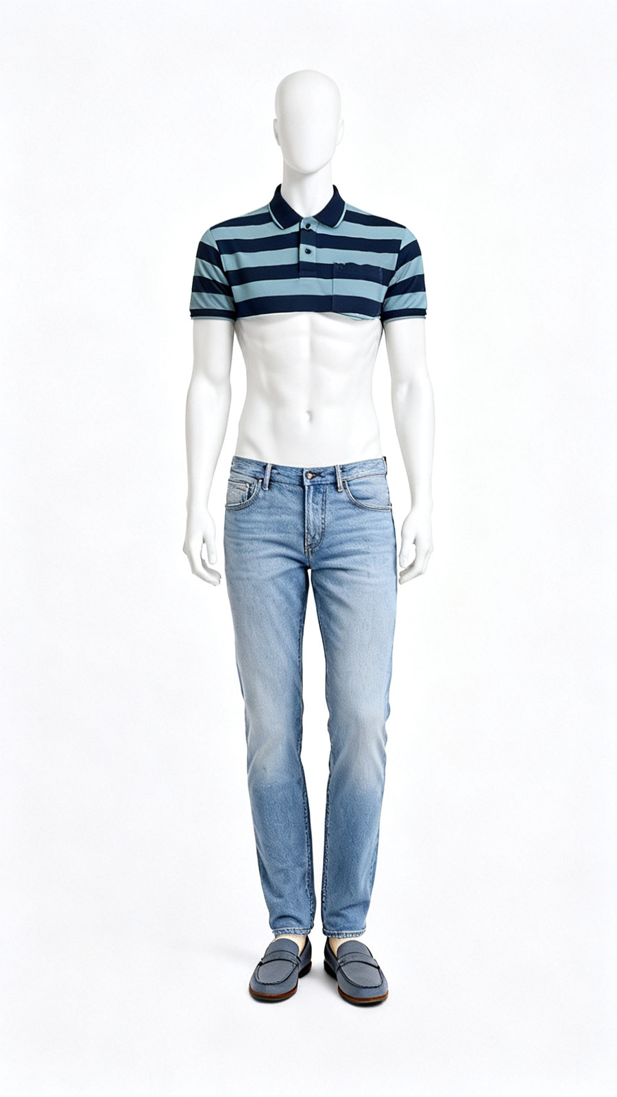 Men’s Multicolor Striped Polo T-Shirt
