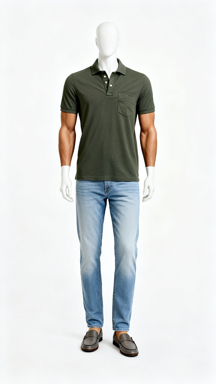 Men’s Navy Blue Solid Polo T-Shirt