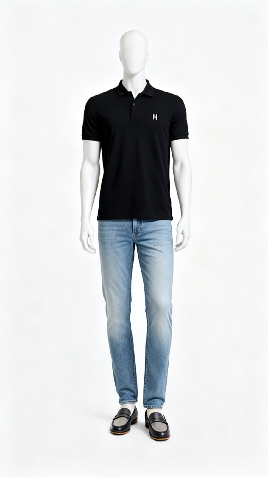 Men’s Black Solid Polo T-Shirt
