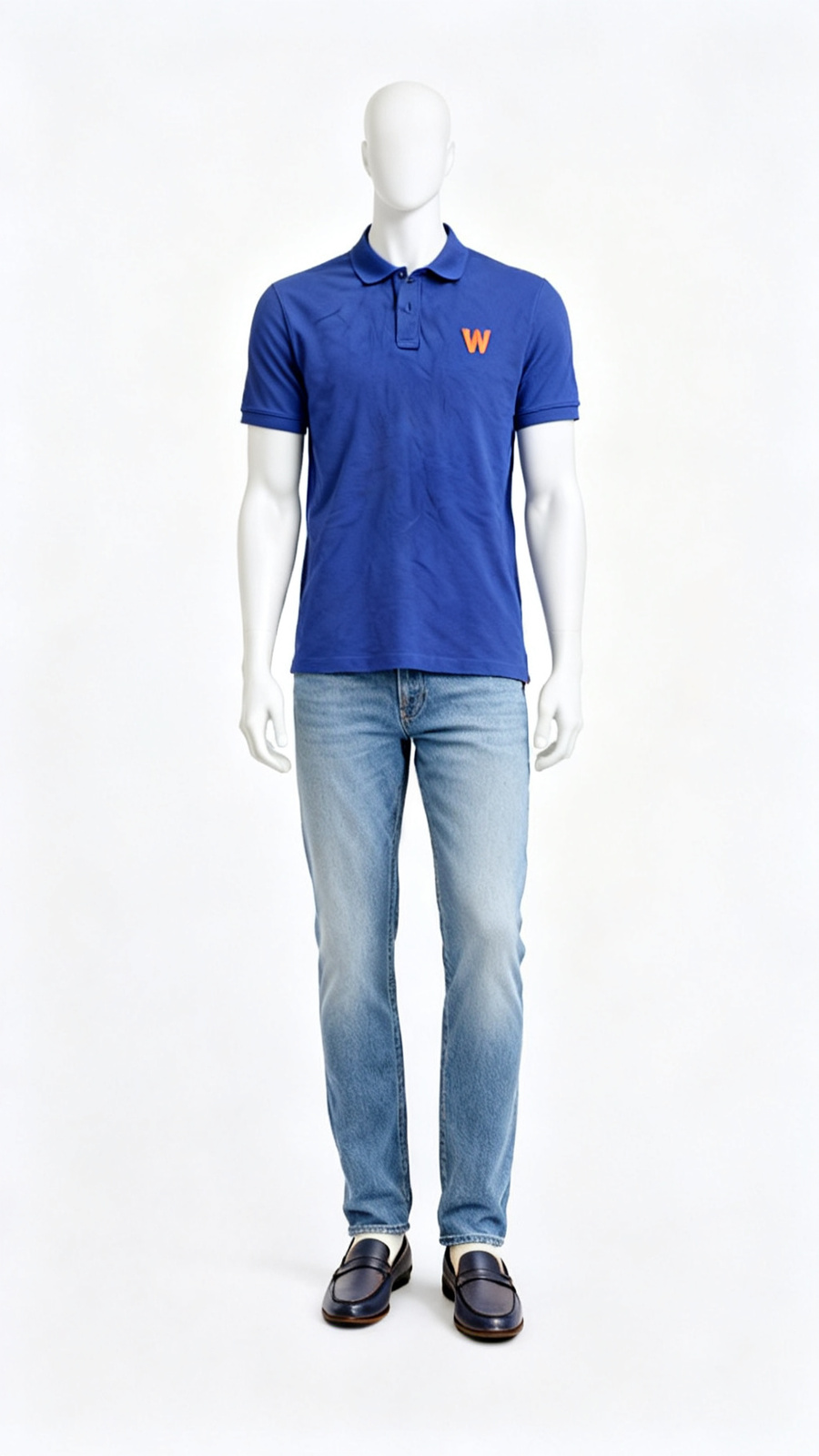 Men’s Blue Solid Polo T-Shirt