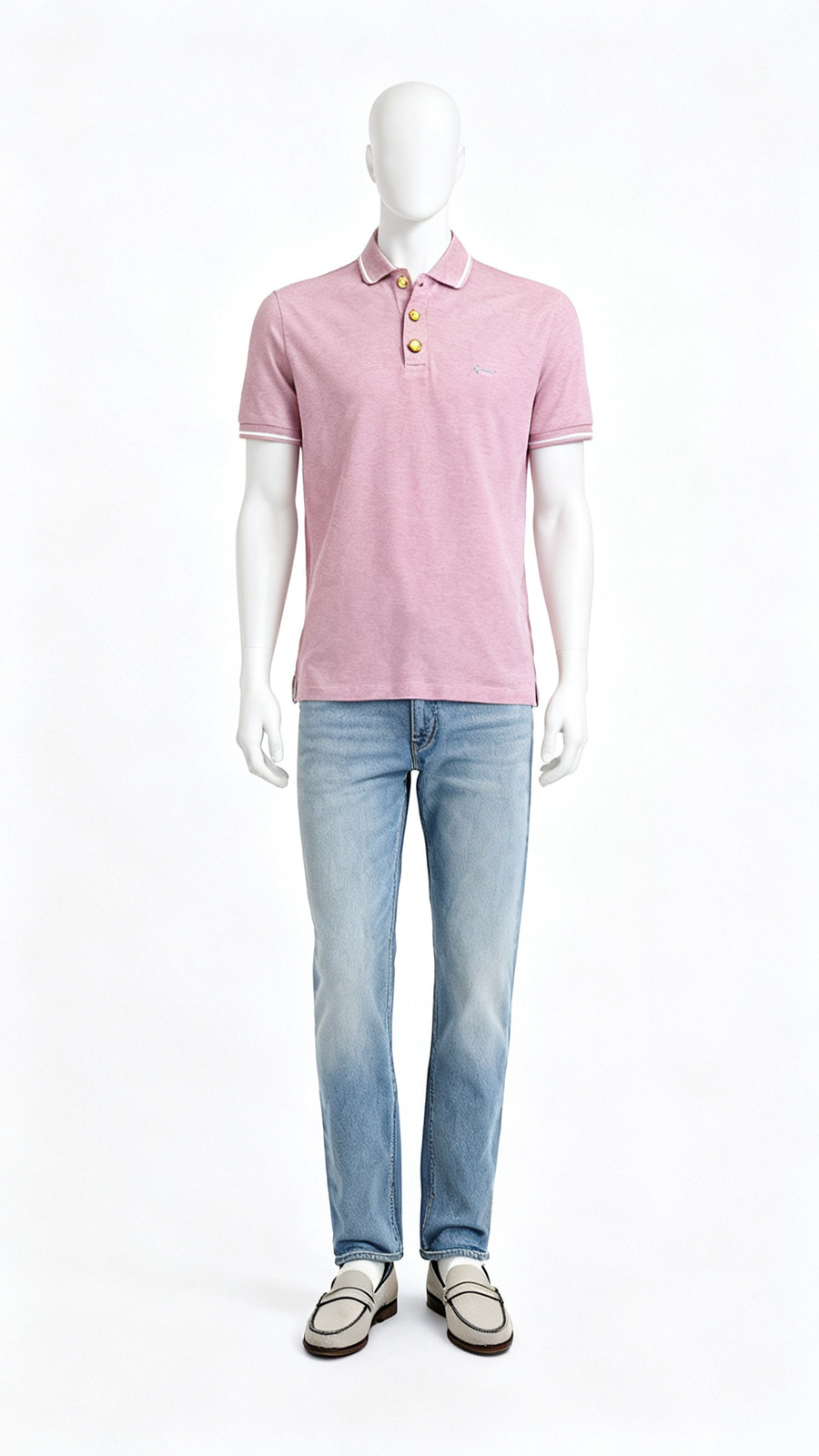 Men’s Pink Solid Polo T-Shirt