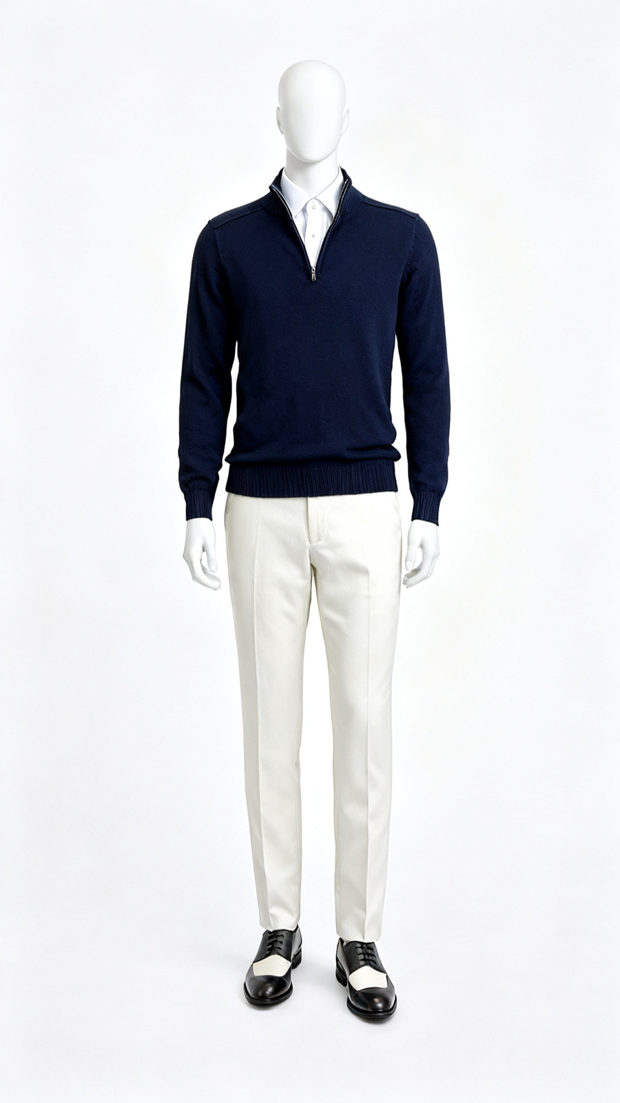 Men Black Half Zip Sweater