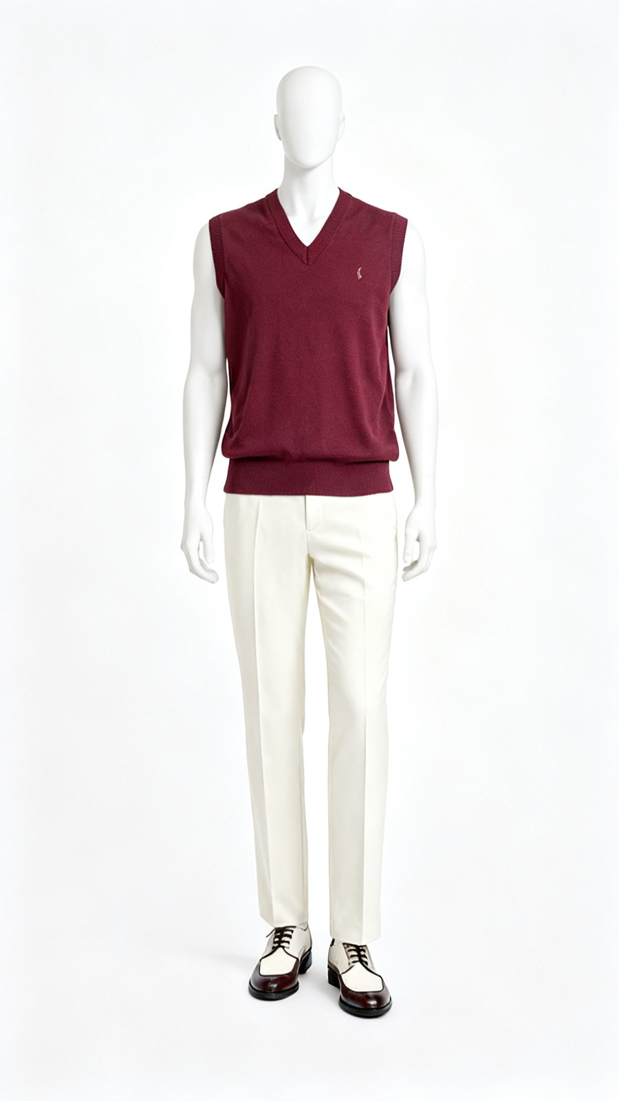Men Maroon Sleeveless Sweater