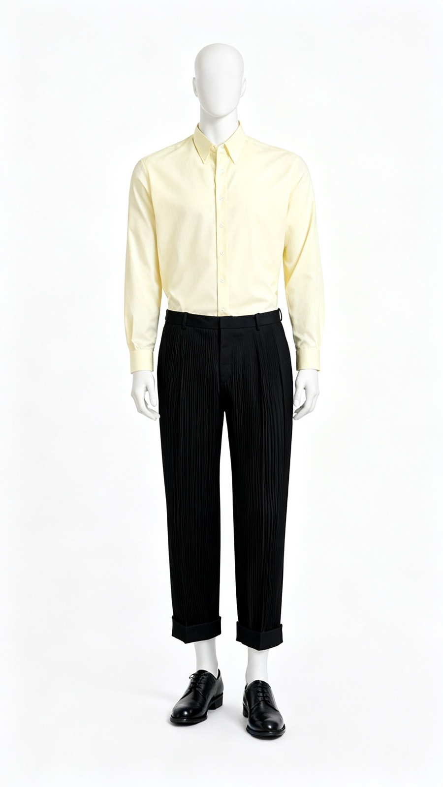 Black Classic Pleated Formal Trousers