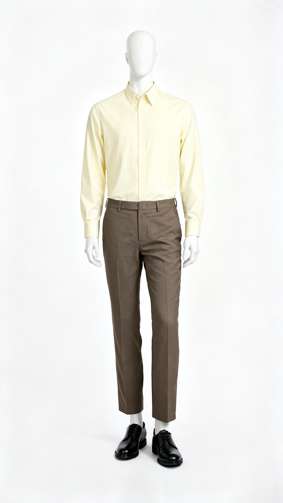 Taupe Classic Straight Formal Trousers