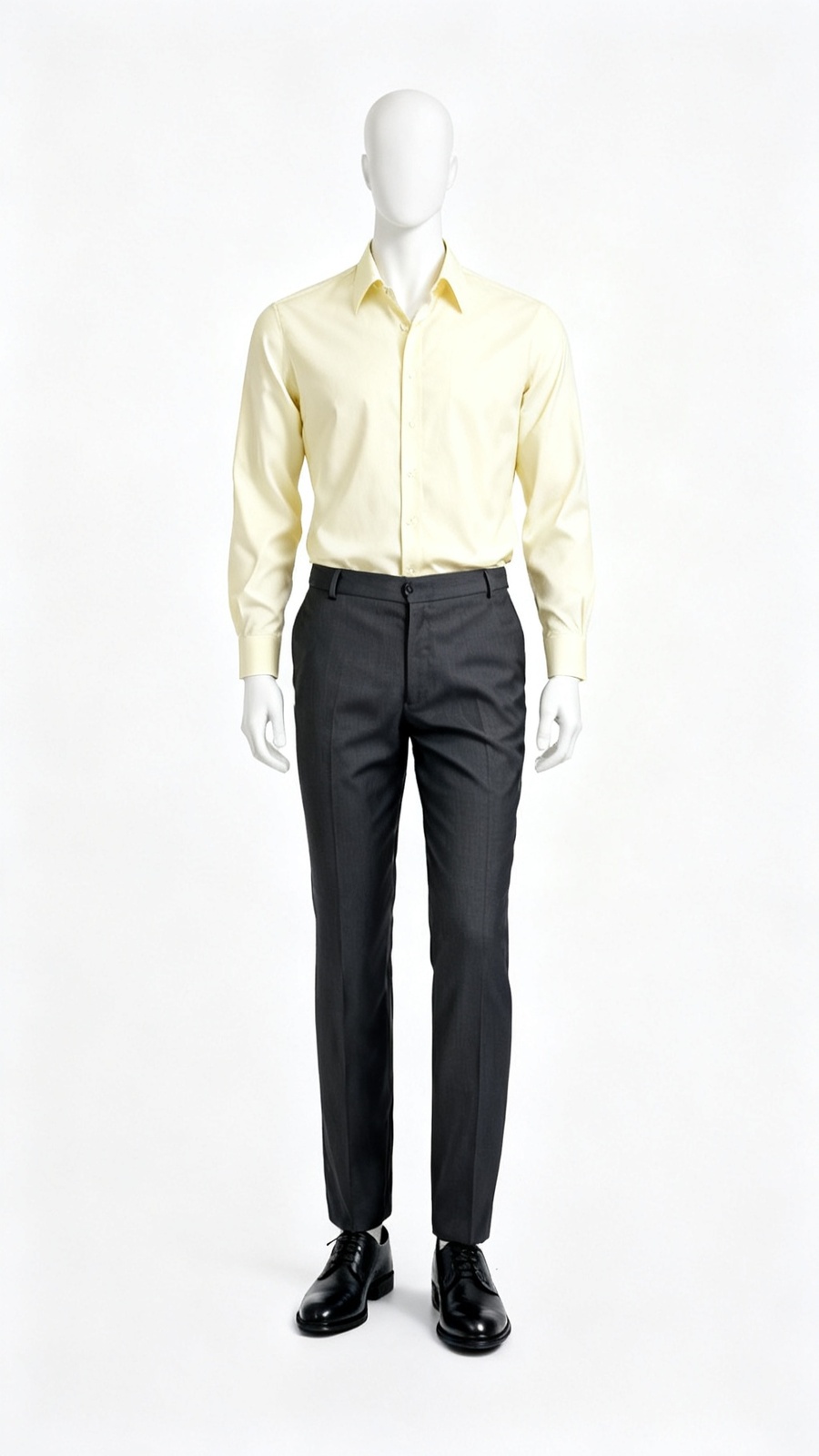 Charcoal Classic Pleated Formal Trousers