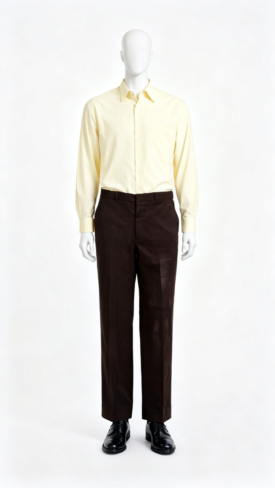 Chocolate Brown Straight Formal Trousers