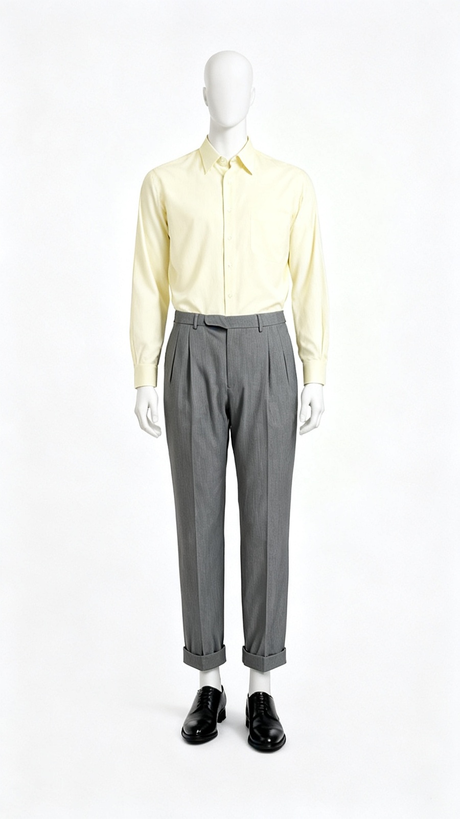 Light Grey Pleated Formal Trousers