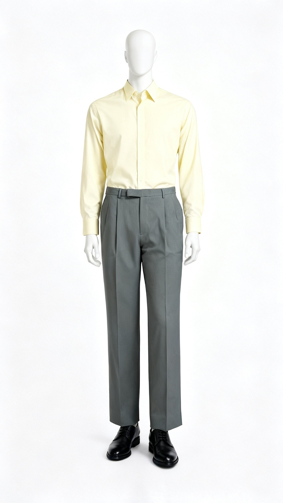Grey Solid Formal Trousers