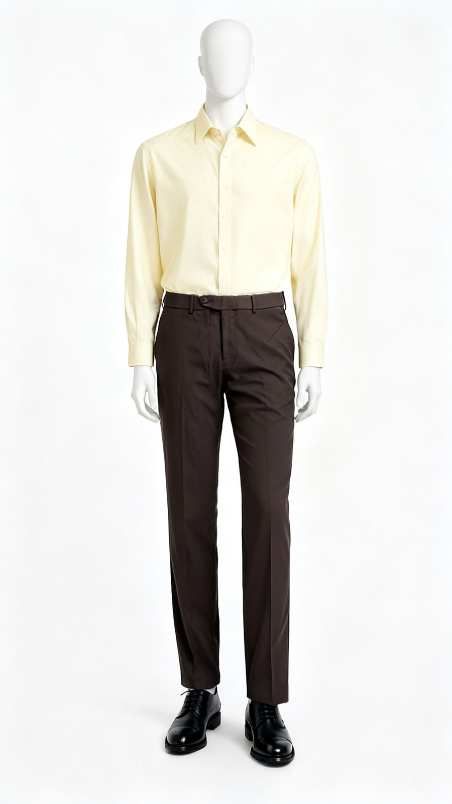 Men’s Dark Brown Flat-Front Formal Trousers