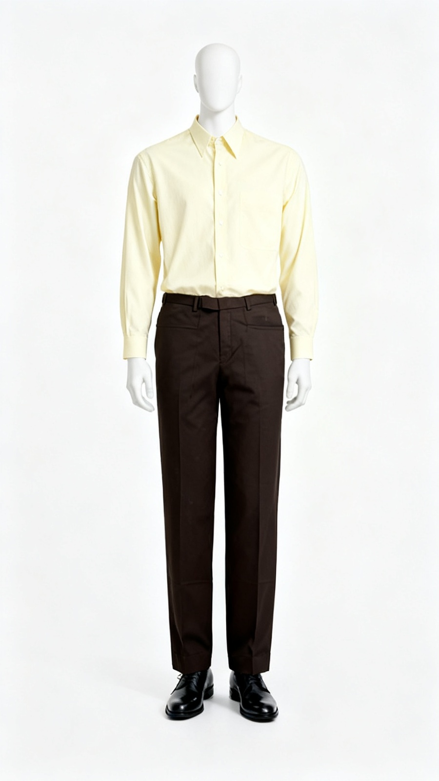 Men’s Dark Brown Regular-Fit Formal Trousers