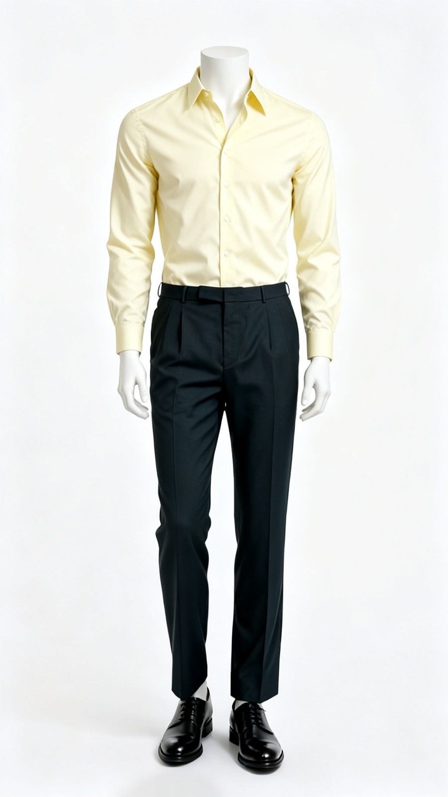 Men’s Black Regular-Fit Formal Trousers