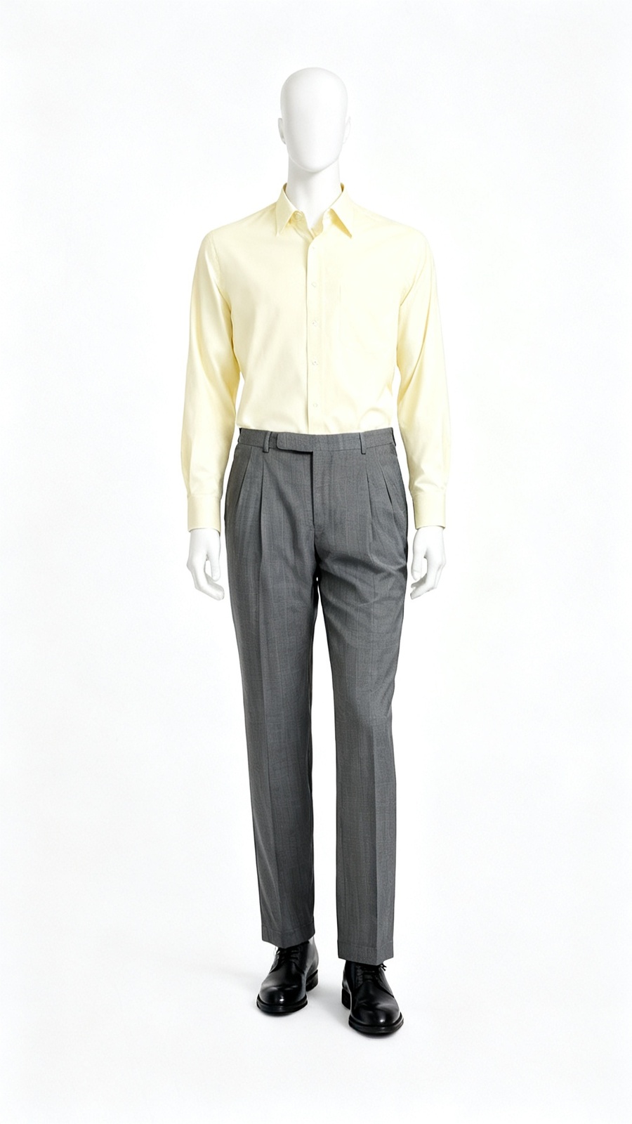 Men’s Grey Textured Regular-Fit Formal Trousers