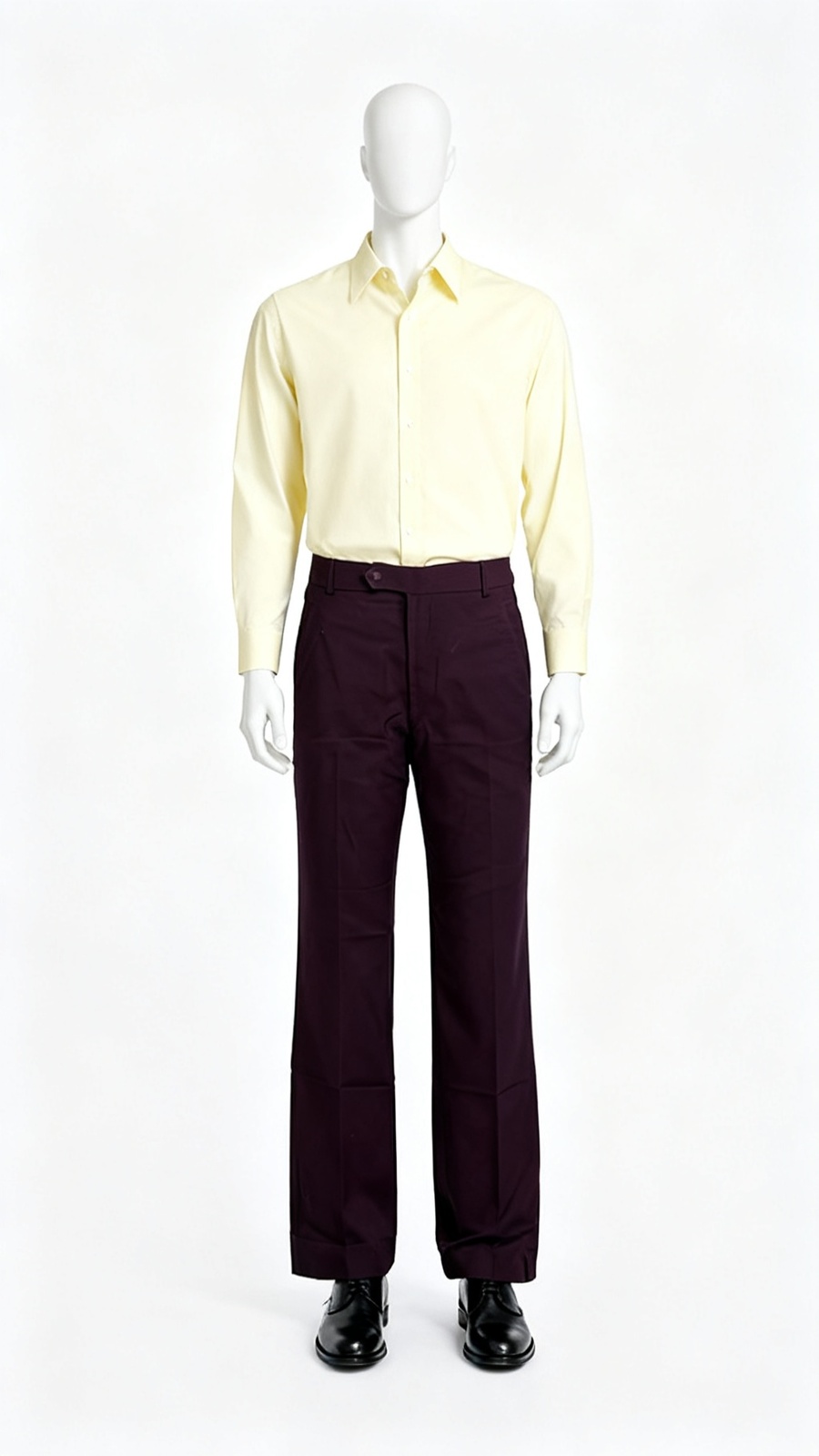Men’s Maroon Straight-Fit Formal Trousers