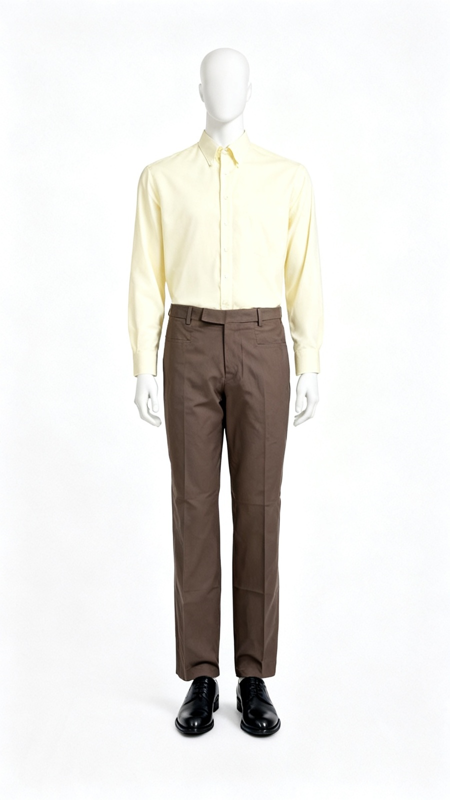 Men’s Brown Wide-Leg Formal Trousers