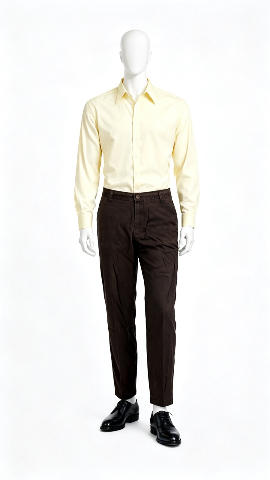 Men’s Dark Brown Relaxed-Fit Cotton Trousers