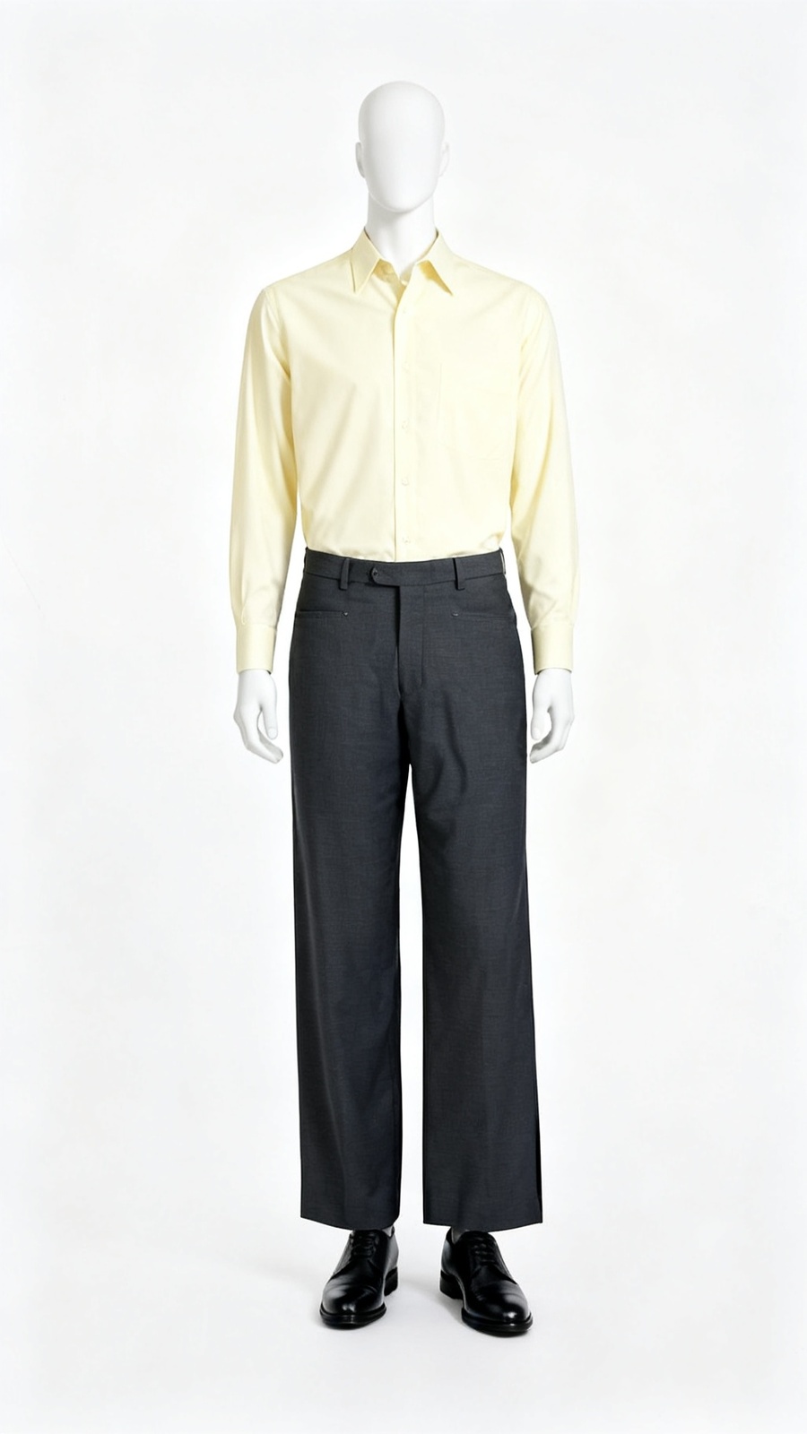 Men’s Dark Grey Formal Straight-Fit Trouser