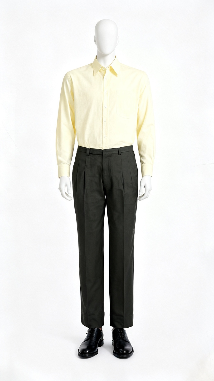 Brown Relaxed-Fit Pleated Formal Trousers