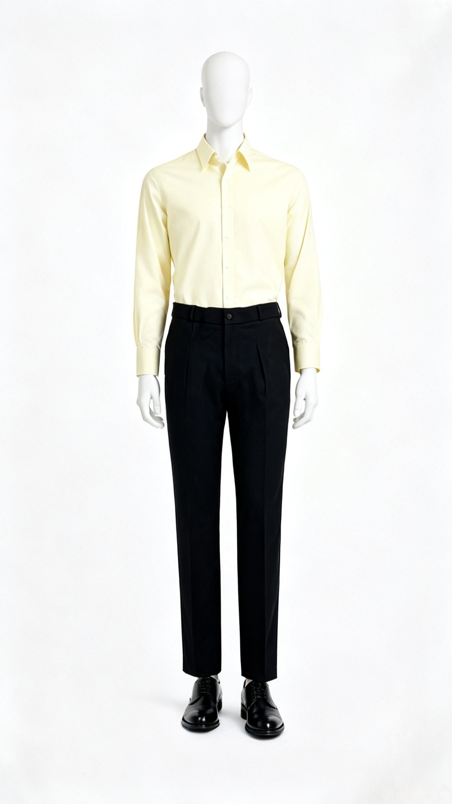 Black Straight-Fit Classic Formal Trousers