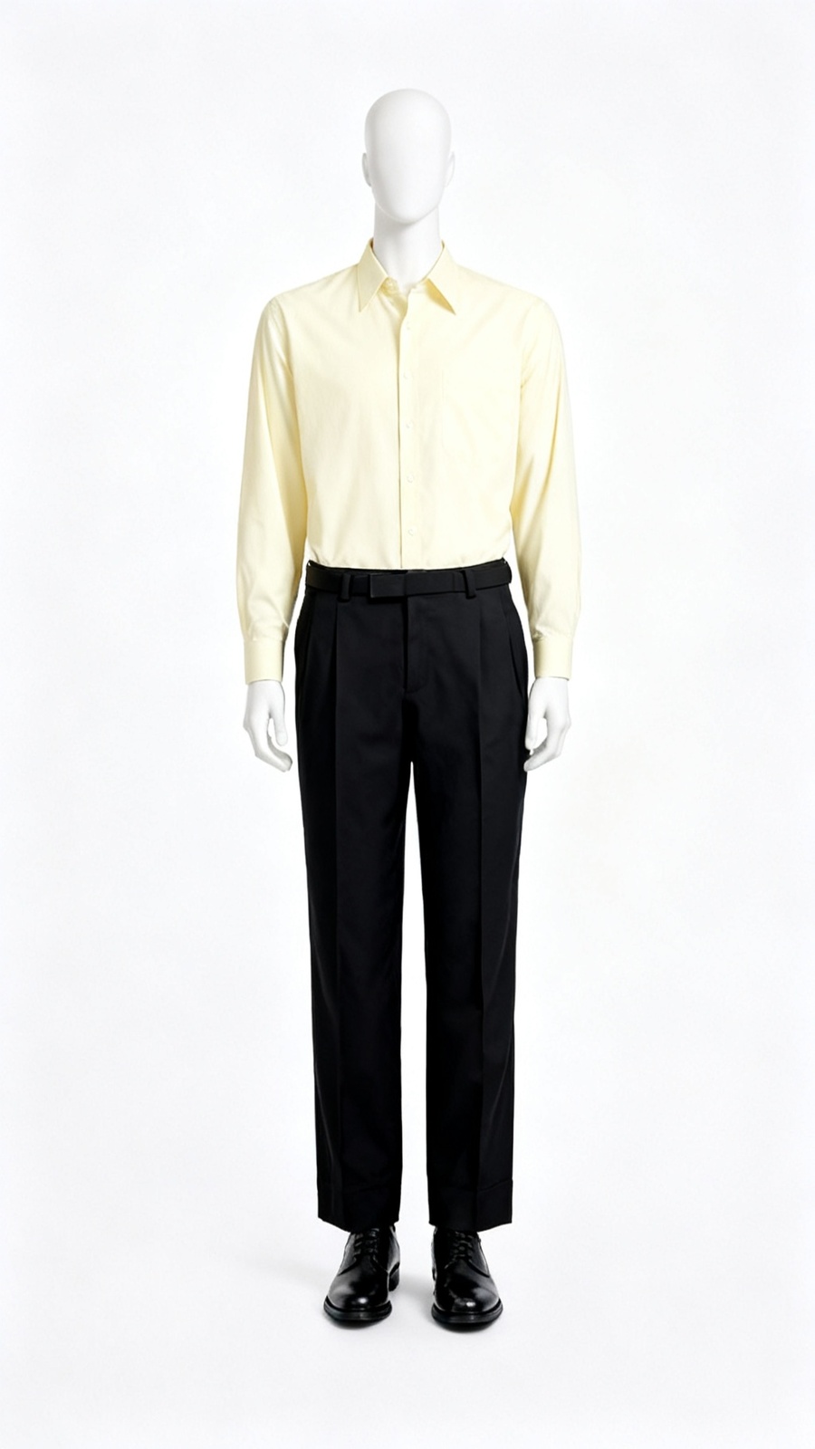 Men’s Classic Black Regular-Fit Formal Trousers