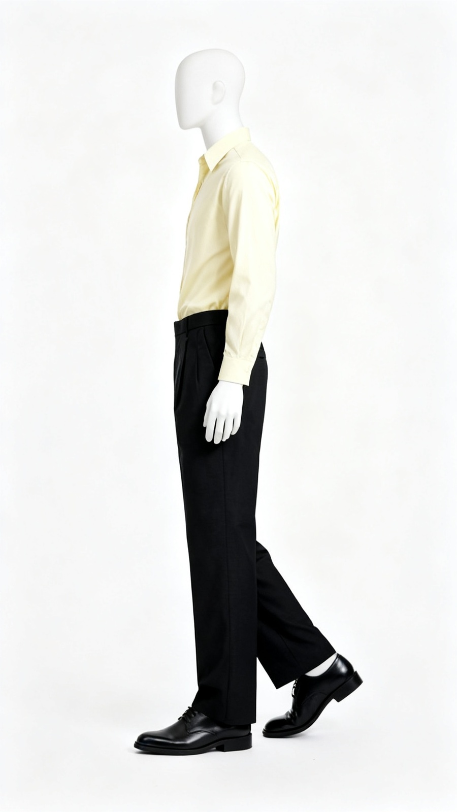 Black Straight-Fit Formal Pleated Trousers