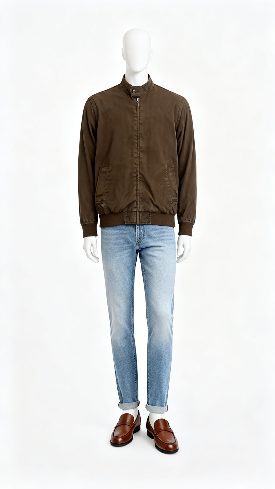 **Men Dark Brown Casual Jacket**