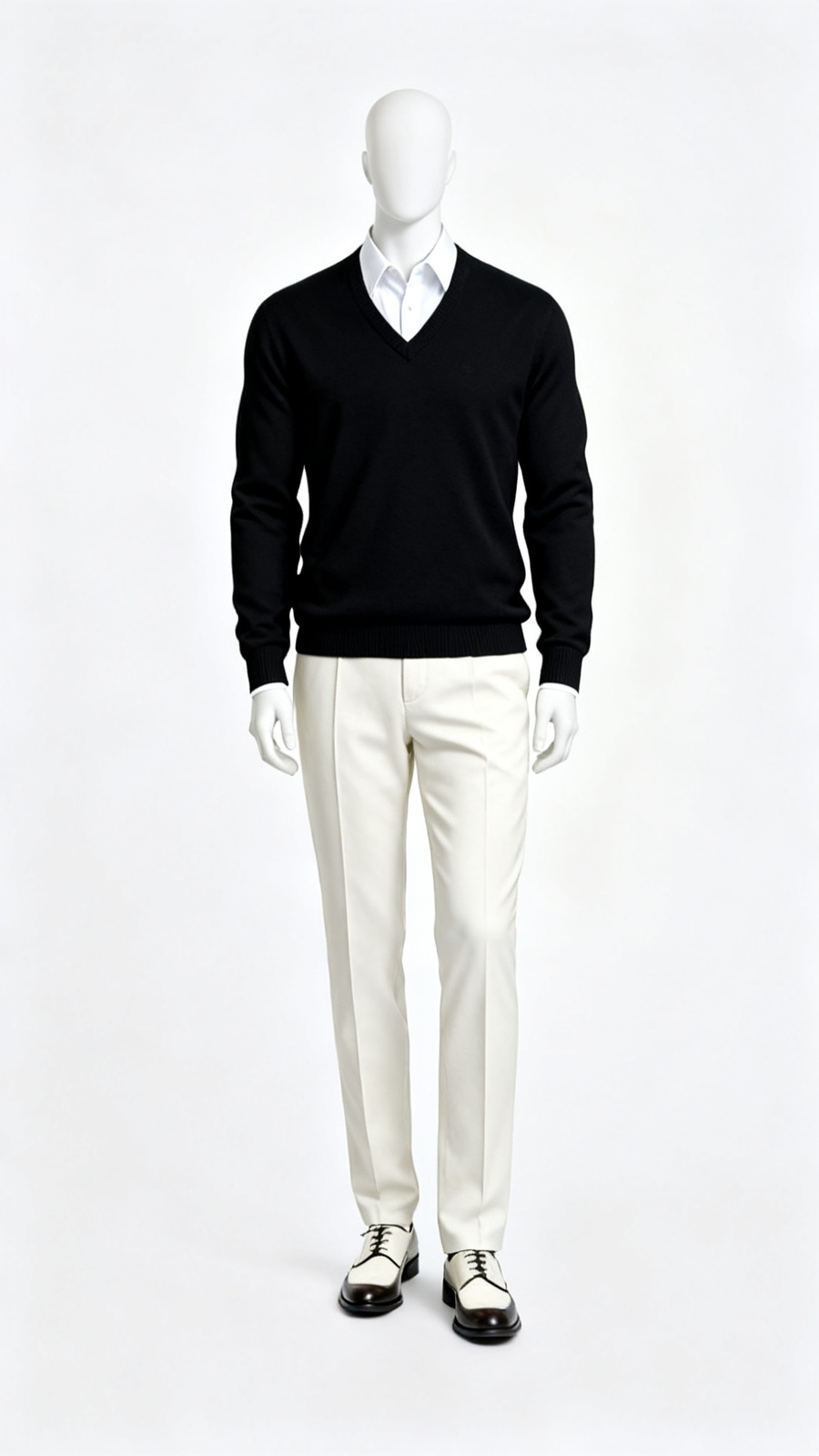 Black V Neck Knit Sweater