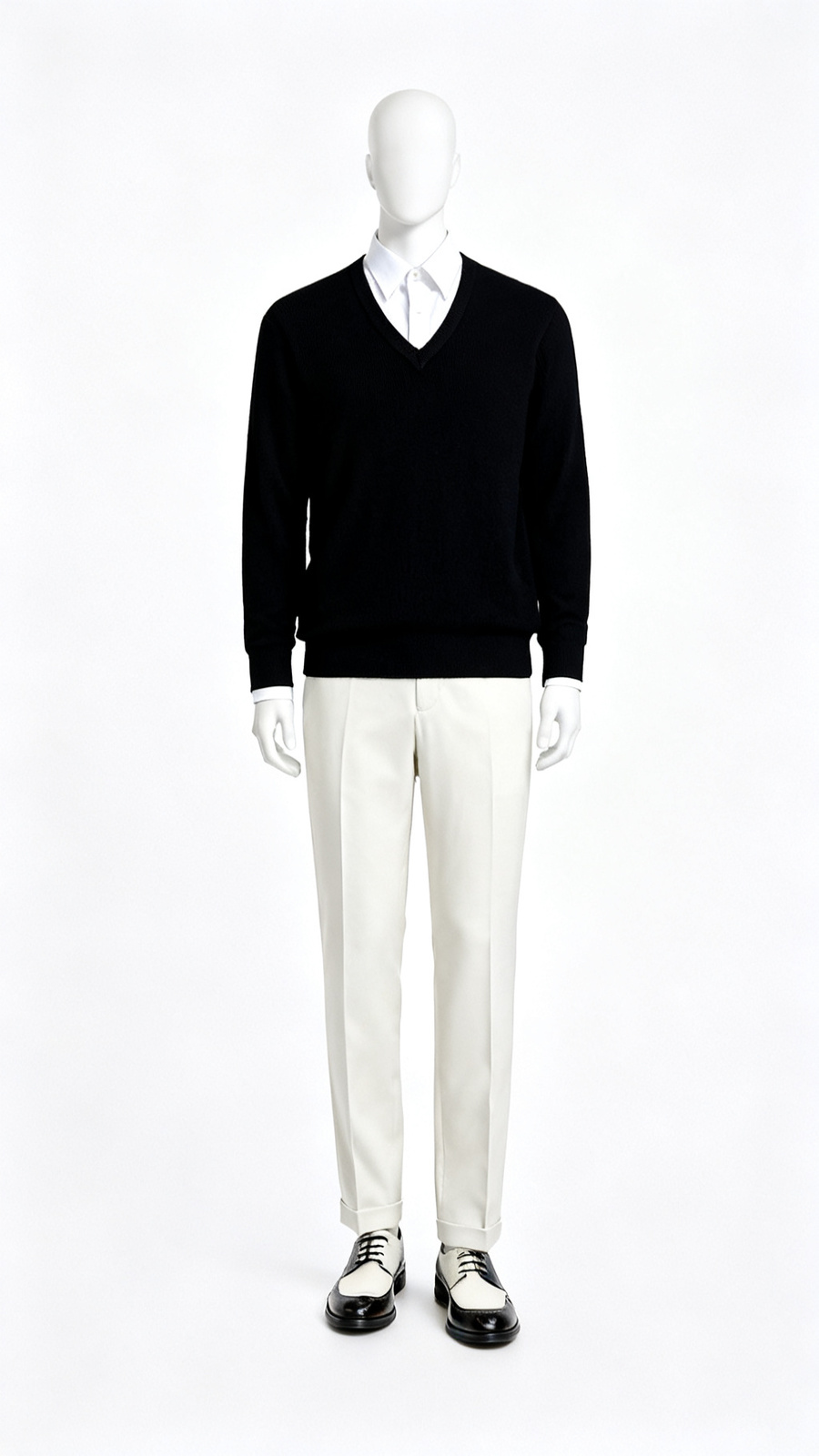 Black V Neck Knit Sweater