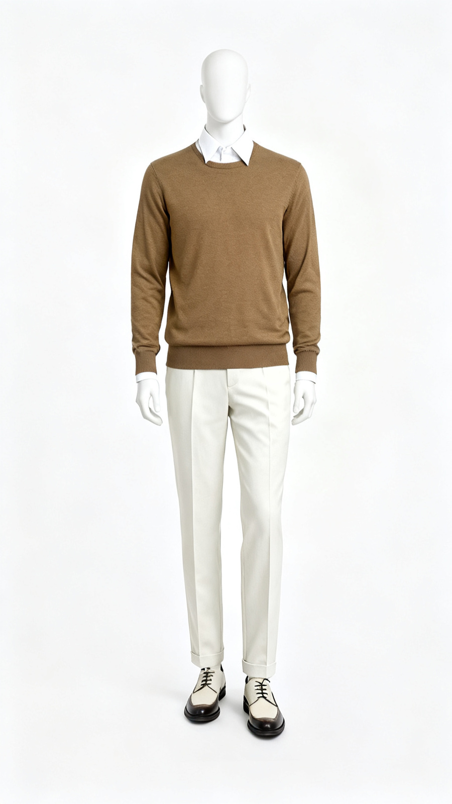 Brown Solid Winter Sweater