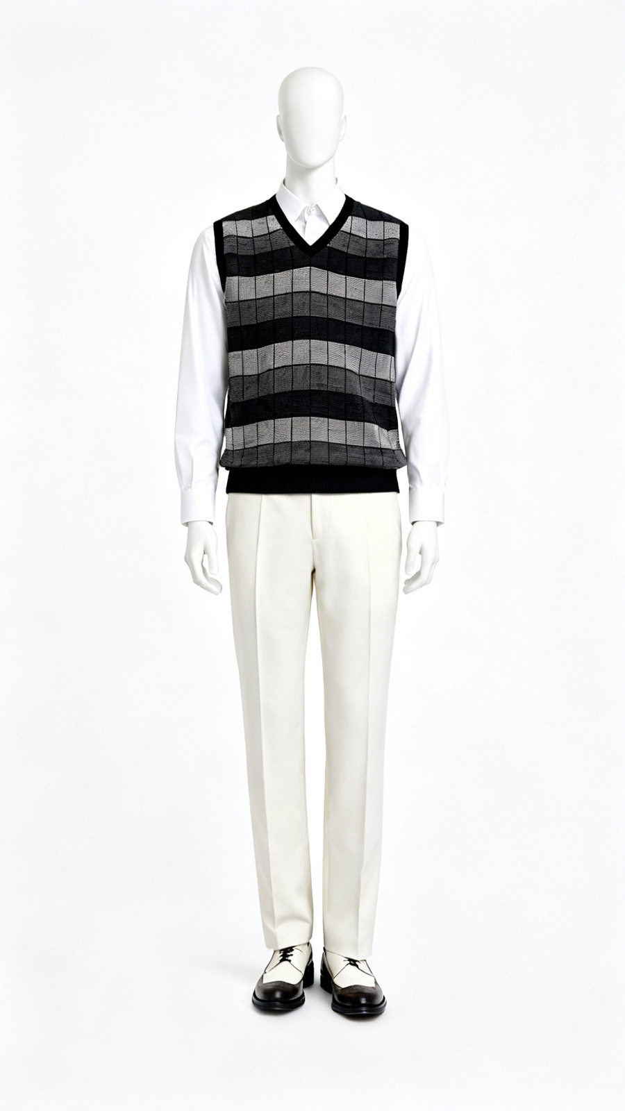 Black Striped Sleeveless Sweater