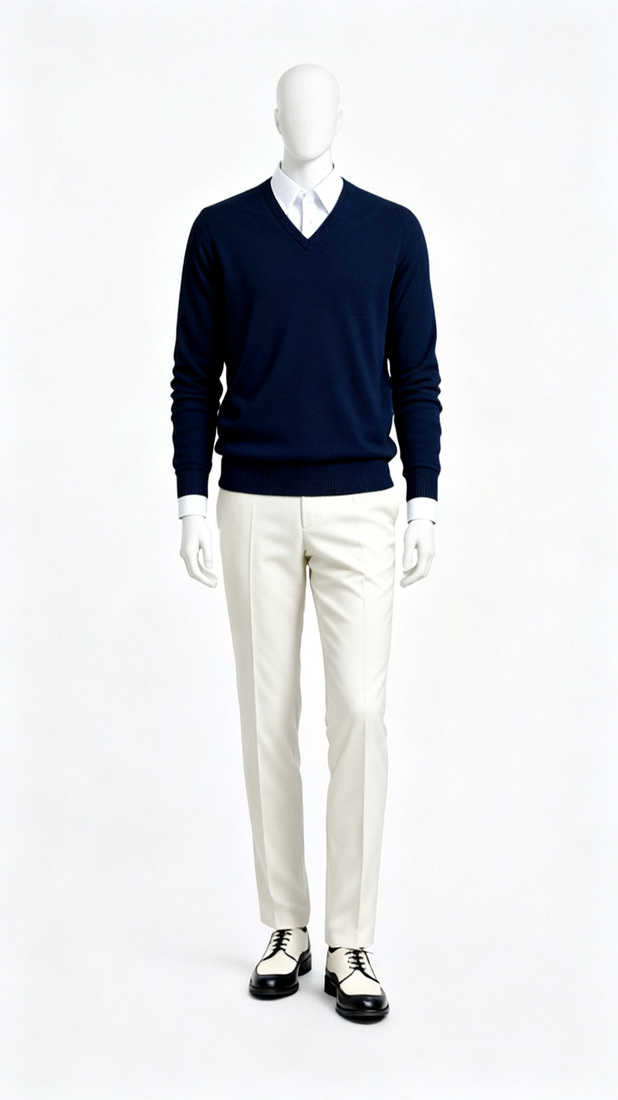 Black Solid V-Neck Sweater