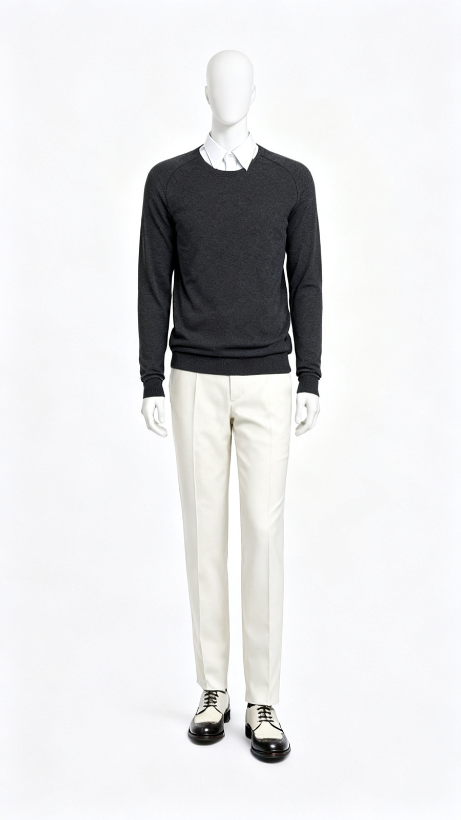 Black Solid Long Sleeve Crew Neck Top