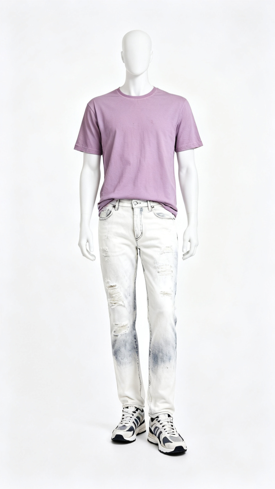 Men Solid Mauve Crew Neck T-Shirt
