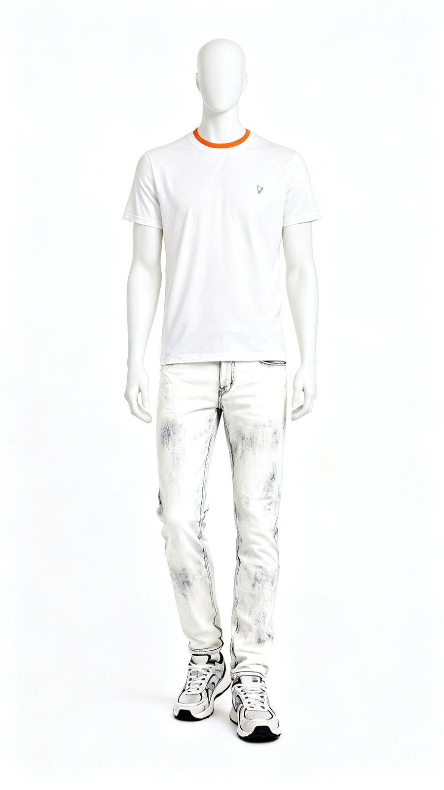 Men White Active Crew Neck T-Shirt