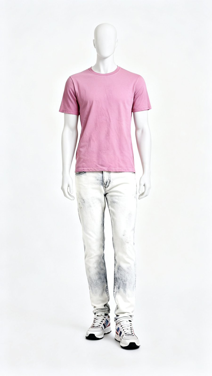 Men’s Solid Pink Crew Neck T-Shirt